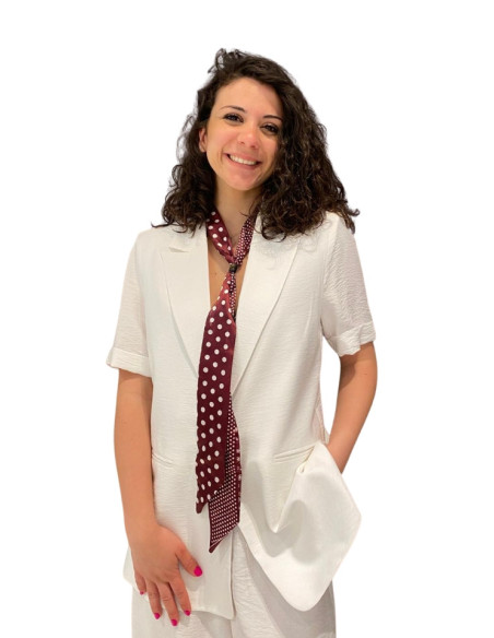 Giacca Donna con Foulard Bianca Zahjr