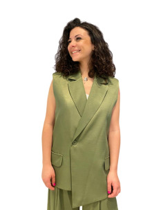 Gilet Asimmetrico Donna Salvia Two Way