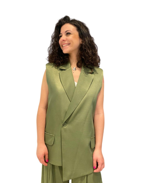 Gilet Asimmetrico Donna Salvia Two Way