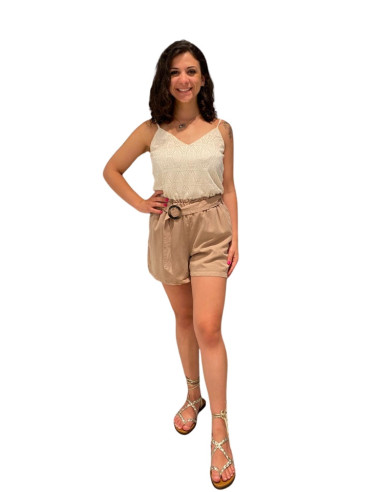 Pantaloncino paperbag con cinta
