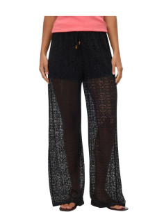 Pantalone wide crochet NERO