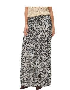 Pantalone gamba ampia fantasia etnica
