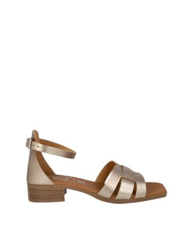 Sandalo Basso chamapagne in Pelle con talloncino e cinturino | Oh My Sandals!