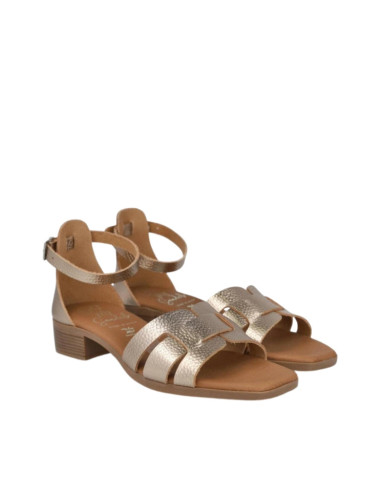 Sandalo Basso chamapagne in Pelle con talloncino e cinturino | Oh My Sandals!