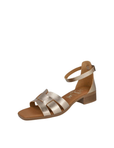Sandalo Basso chamapagne in Pelle con talloncino e cinturino | Oh My Sandals!