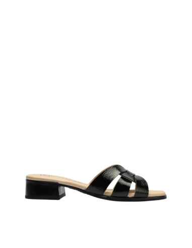 Sandalo Sabot ciabattina Donna in Pelle Verniciata Nera | Pitillos