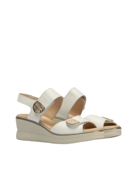 Sandali con Plateau Bianco Pitillos 11064 | In Pelle Nappa