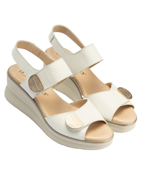 Sandali con Plateau Bianco Pitillos 11064 | In Pelle Nappa