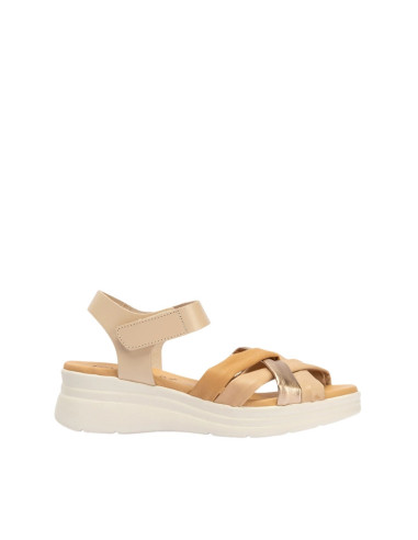 Sandali con Zeppa Crema Pitillos 11290 | Pelle Laminata