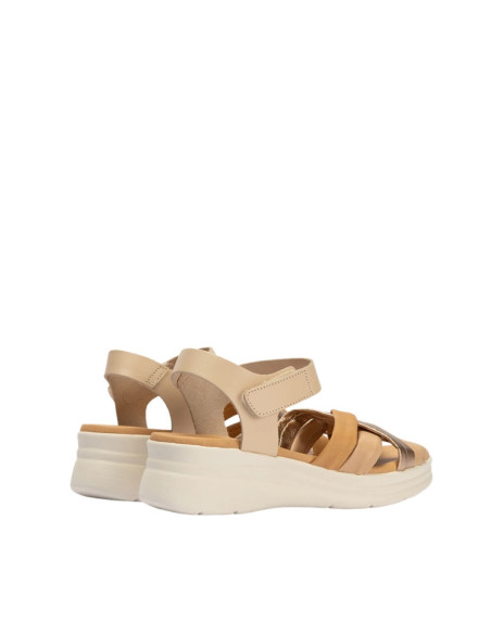 Sandali con Zeppa Crema Pitillos 11290 | Pelle Laminata