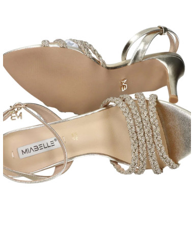 Sandali con Tacco Platino Miabelle MB1153 | Con Strass