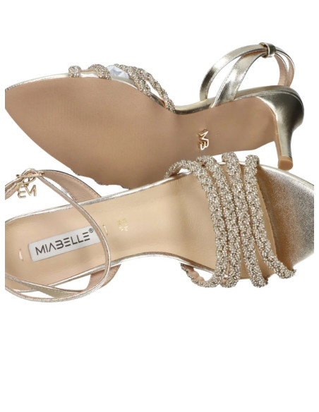 Sandali con Tacco Platino Miabelle MB1153 | Con Strass