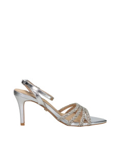 Sandali con Tacco Argento Miabelle MB1153 | Con Strass