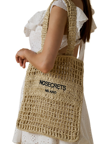 Borsa Shopping Rafia No Secret Milano |sabbia