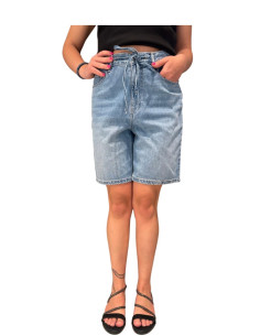 Shorts con coulisse LIGHT BLUE DENIM