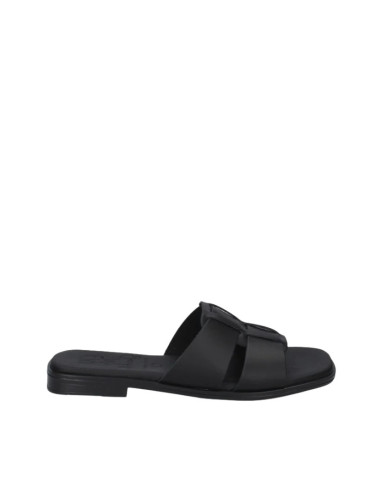 Ciabattina doppia fascia incrocio NERO