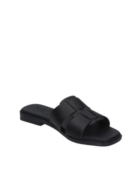 Ciabattina doppia fascia incrocio NERO