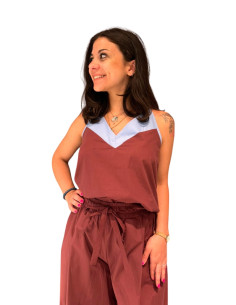 Top bi color popeline