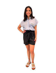 Tuta corta camicia gessata