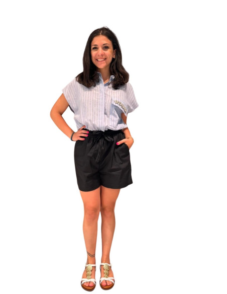 Tuta corta camicia gessata