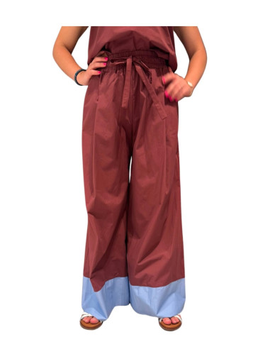 Pantalone bicolor popeline