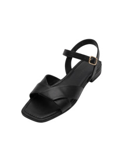 Sandalo basso fascia incrocio NERO