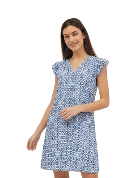 Abito Corto a Maioliche Azzurro e Blu IHMARRAKECH Ichi | Glamour Shop ONLINE