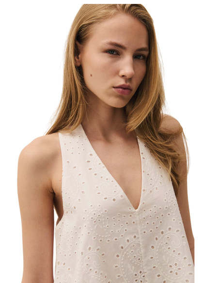 Abito Corto Two-Way in Cotone Sangallo Svasato | Glamour shop online