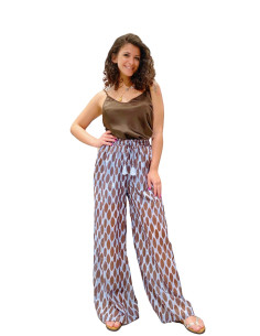 Pantalone Palazzo Leggero a Fantasia Macchie – Motel