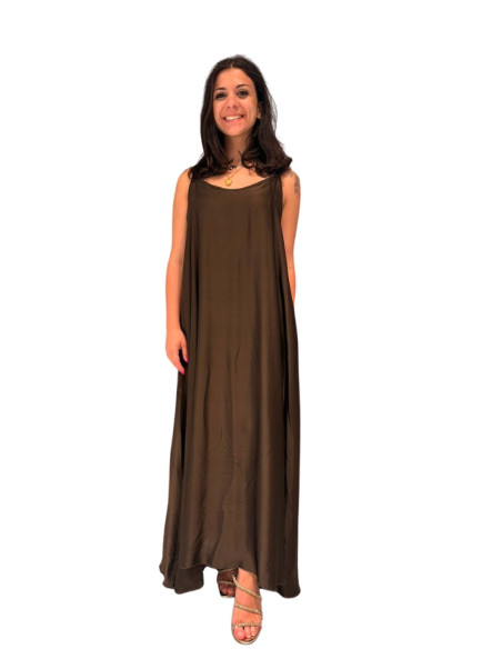 Abito Lungo in Satin Moro Motel | Glamour Shop