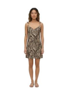 Abito mini spalline fantasia animalier