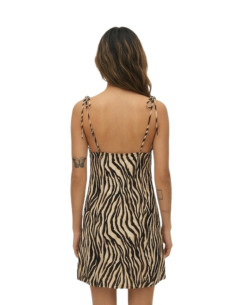 Abito mini spalline fantasia animalier
