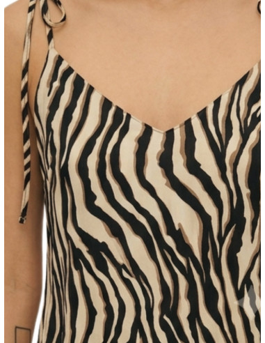 Abito Corto Animalier Vero Moda con Spalline da Annodare