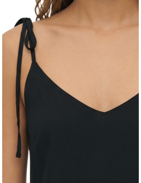 Abito Corto Nero con Spalline da Annodare Vero Moda | Glamour Shop online