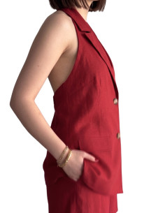 Gilet scollo ROSSO