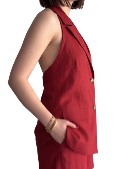 Gilet scollo ROSSO