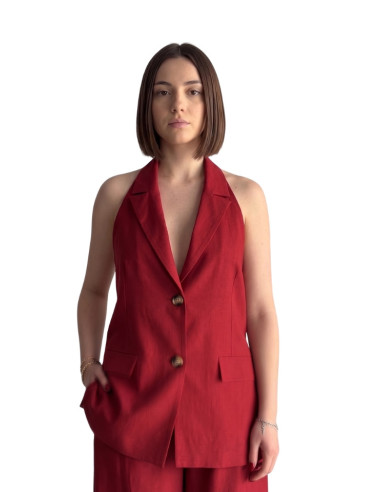 Gilet scollo ROSSO