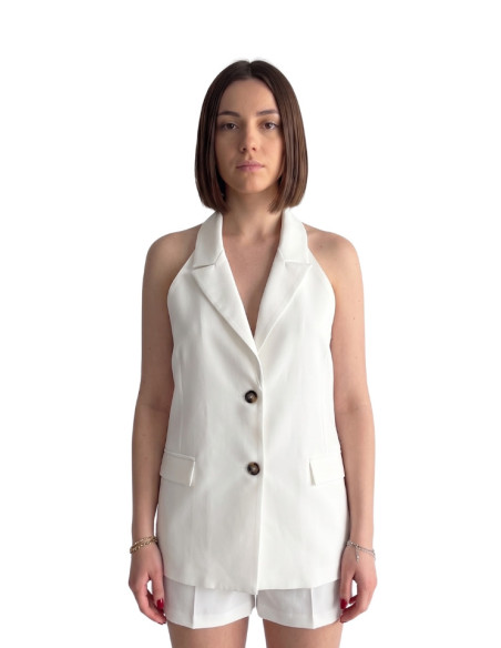 Gilet scollo BIANCO