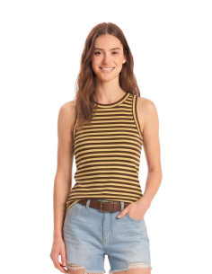 Canotta a Costine Righe Moro e Giallo Motel | Glamour Shop