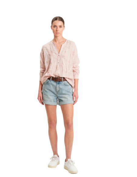 Camicia misto seta ricami ROSA