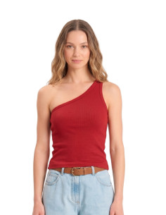 Canotta Monospalla a Costine Rossa Motel | Glamour Shop