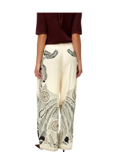 Pantalone Beige Wide da Donna a Fantasia Etnica - Vero Moda