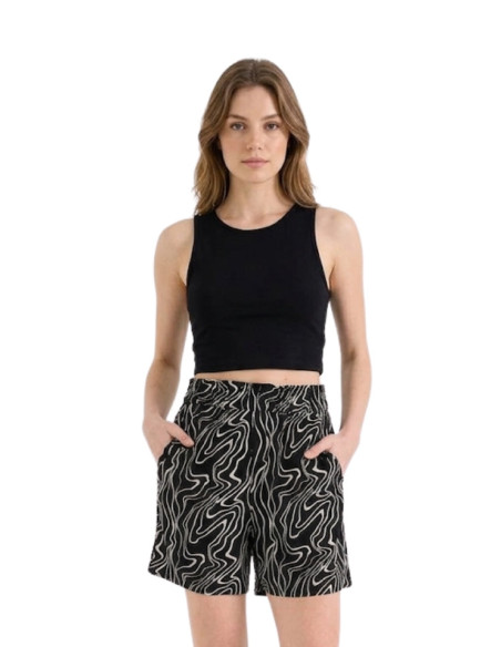 Shorts Donna Vita Alta Fantasia Dana Nero Vero Moda