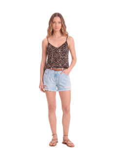 Canotta Donna Animalier con Spalline Sottili - Vero Moda