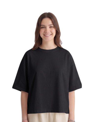 T-Shirt Over Girocollo Nera Zahjr Donna | Glamour Shop