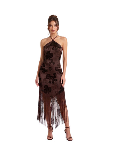 Abito con Frange e Ricami Floreali Testa di Moro Vero Moda | Glamour Shop