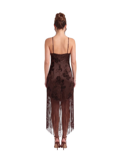Abito con Frange e Ricami Floreali Testa di Moro Vero Moda | Glamour Shop