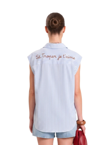 Camicia Rigata Donna Manica Corta St. Tropez Motel