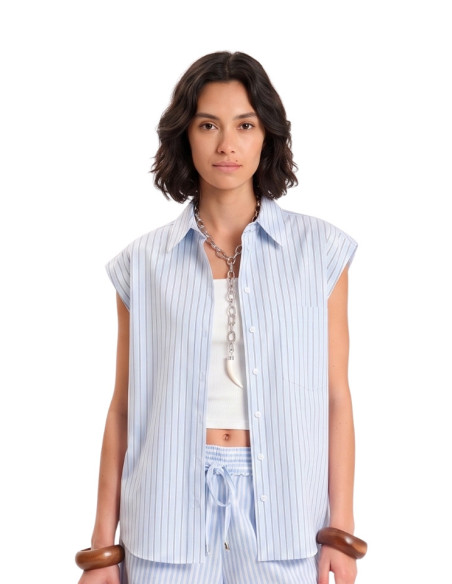 Camicia Rigata Donna Manica Corta St. Tropez Motel