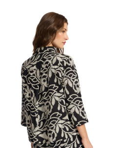 Camicia fantasia NERO/LATTE